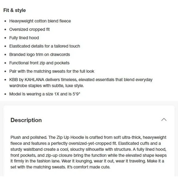 KBB by KAHLANA x Target Womens L Large The Zip-Up Hoodie Sweatshirt Olive Sweats - Picture 3 of 9